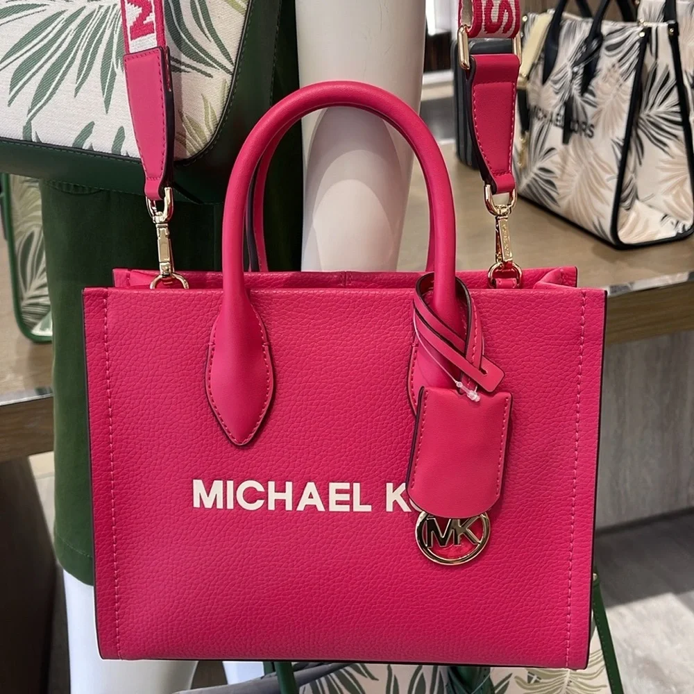 MICHAEL KORS
Mirella Small Pebbled Leather Crossbody Bag Tote 
Electric Pink
NWT - Picture 4 of 16